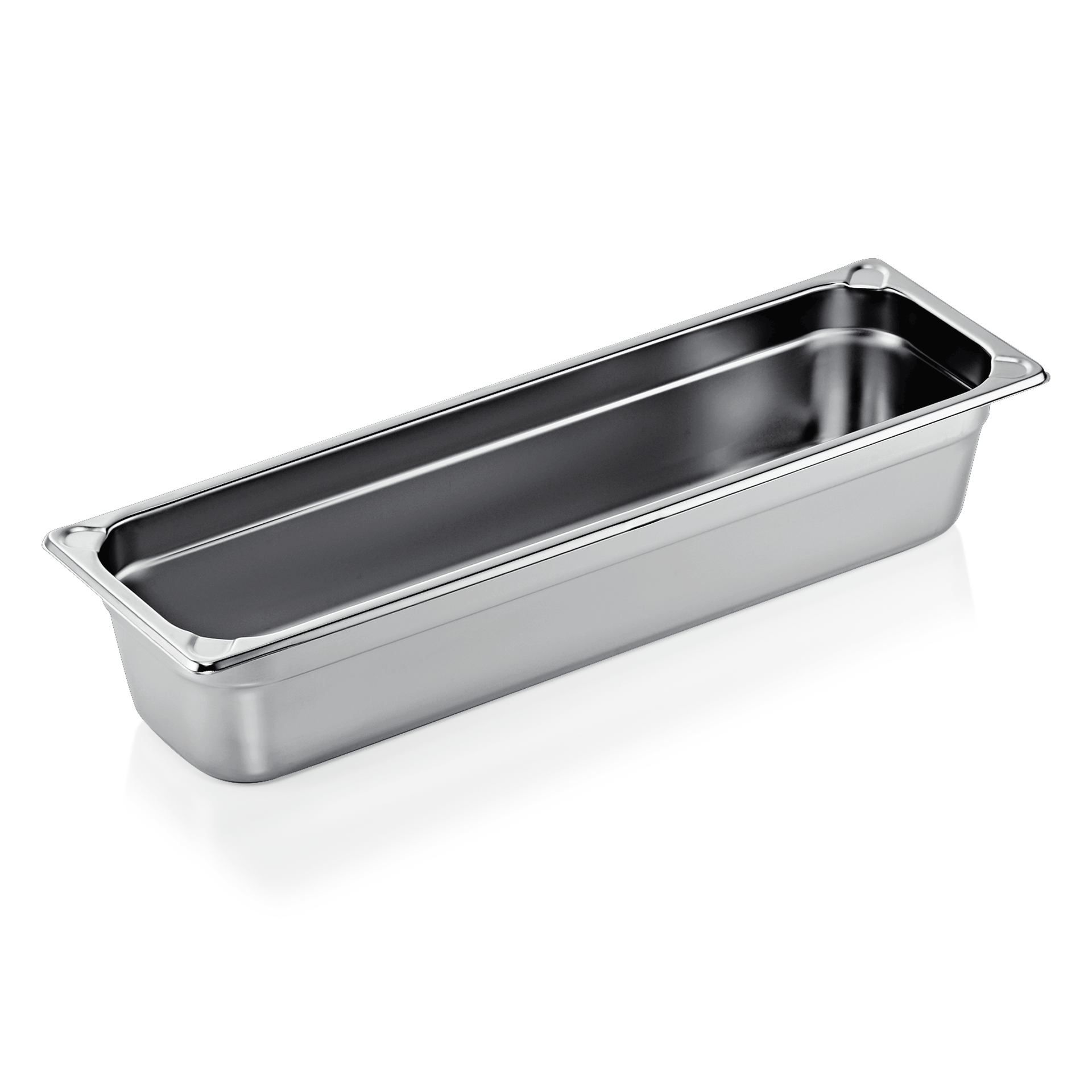 GN 2/4 container, U-shaped corners, CNS - H 10cm (GN CORE series) GN 2/4 container, U-shaped corners, CNS - H 10cm (GN CORE series)