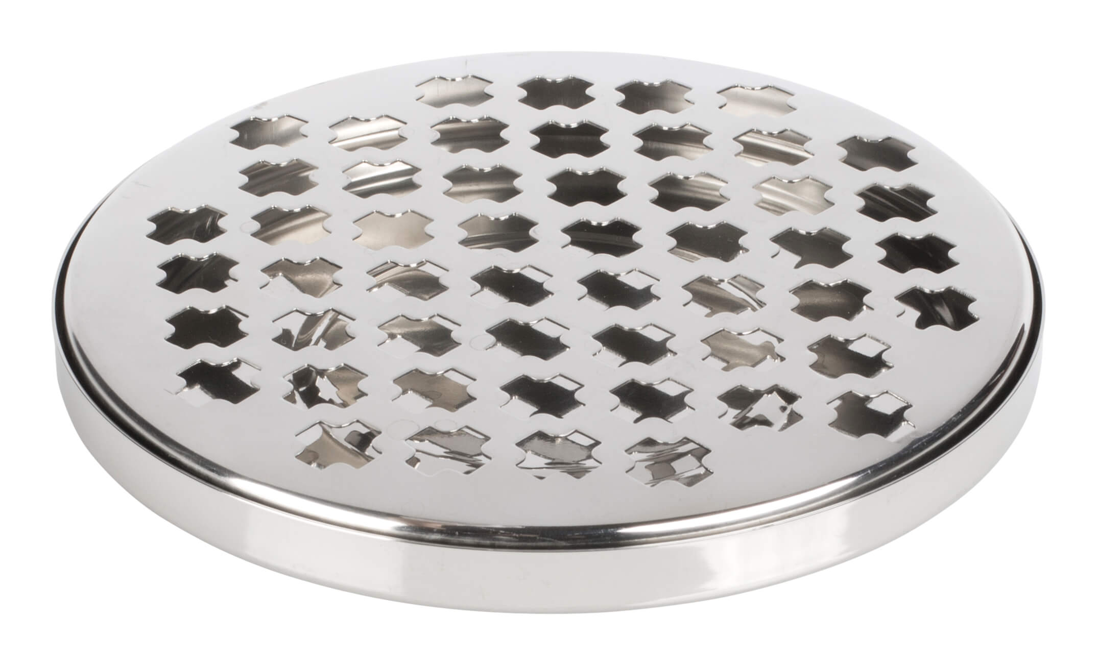 Drip Tray, round, cross pattern - stainless steel