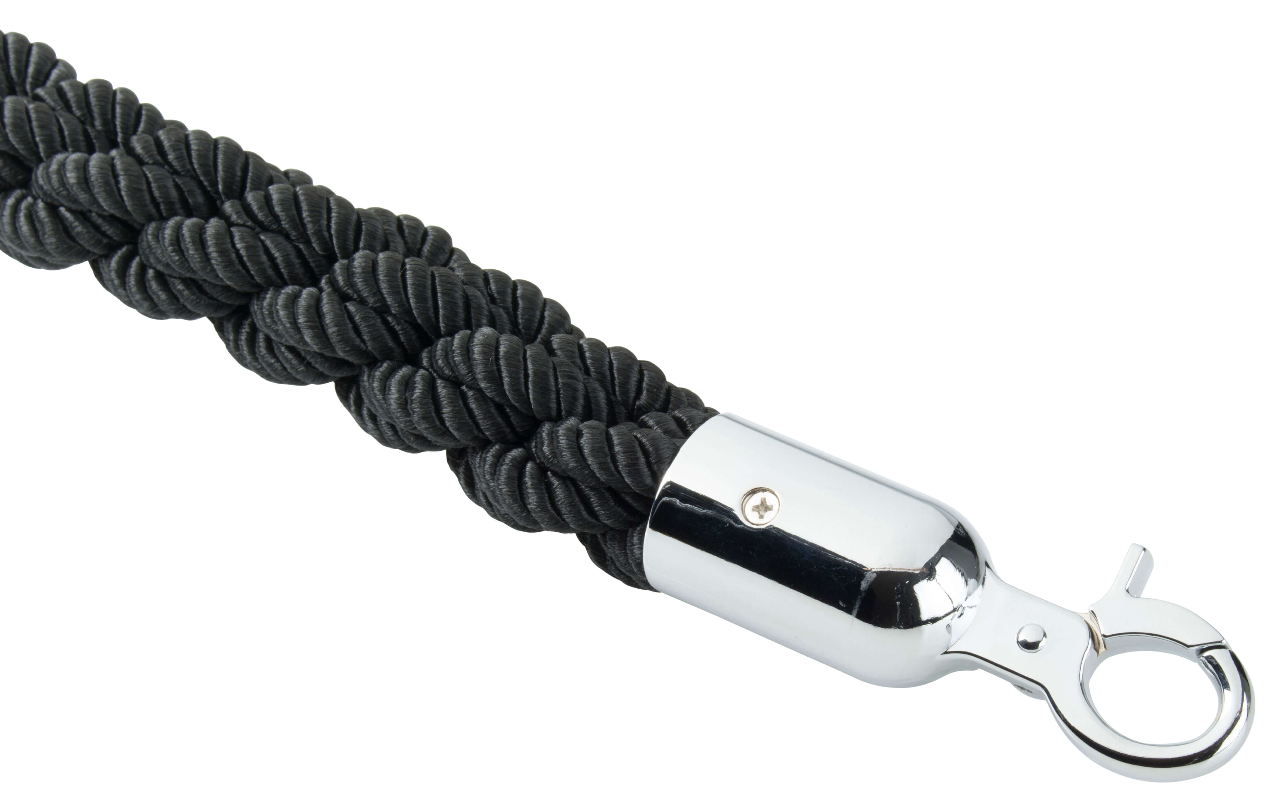 Queue-management cord 1500x32mm black/chrome