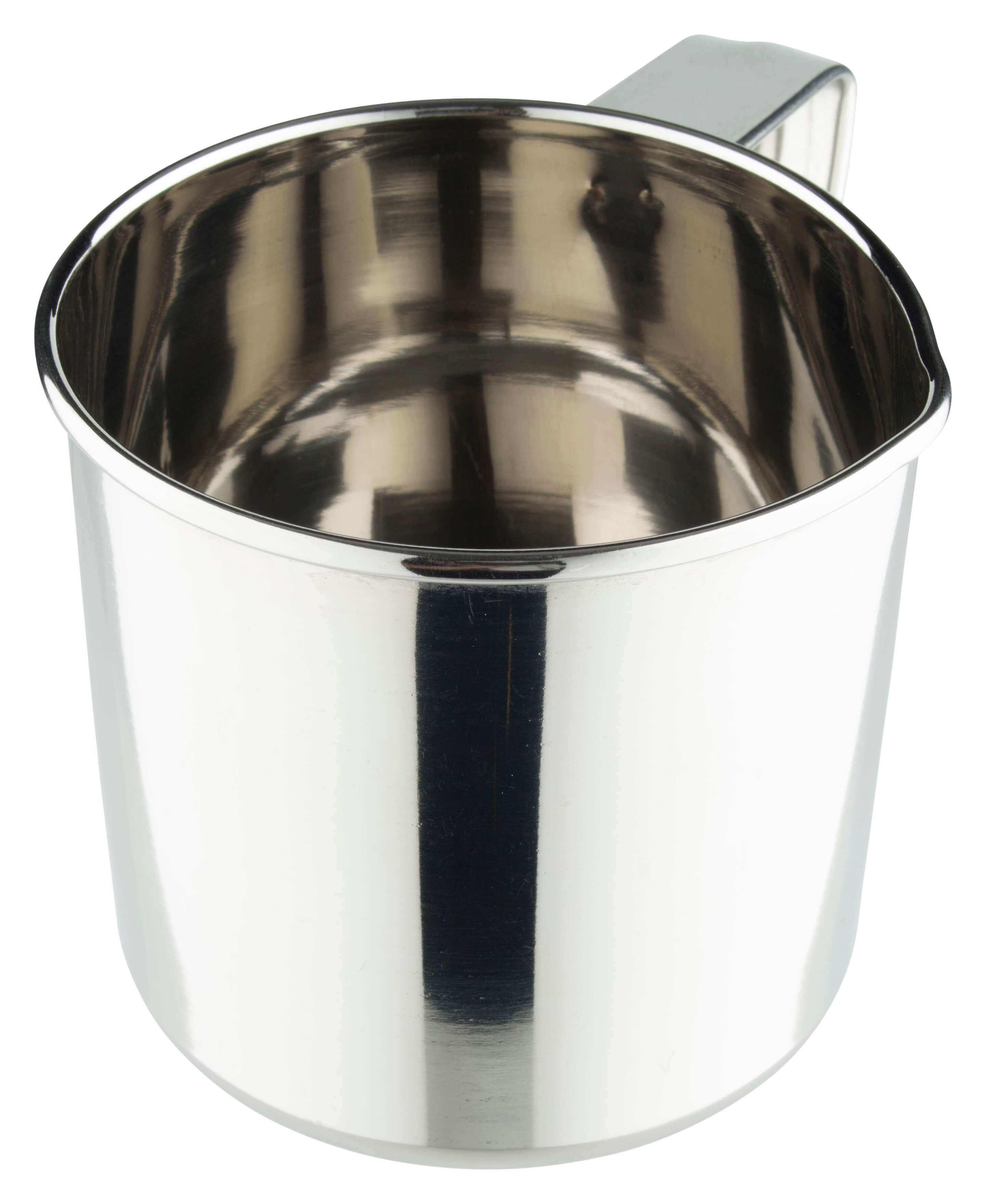 Mug with handle, stainless steel polished,silver coloured -390ml