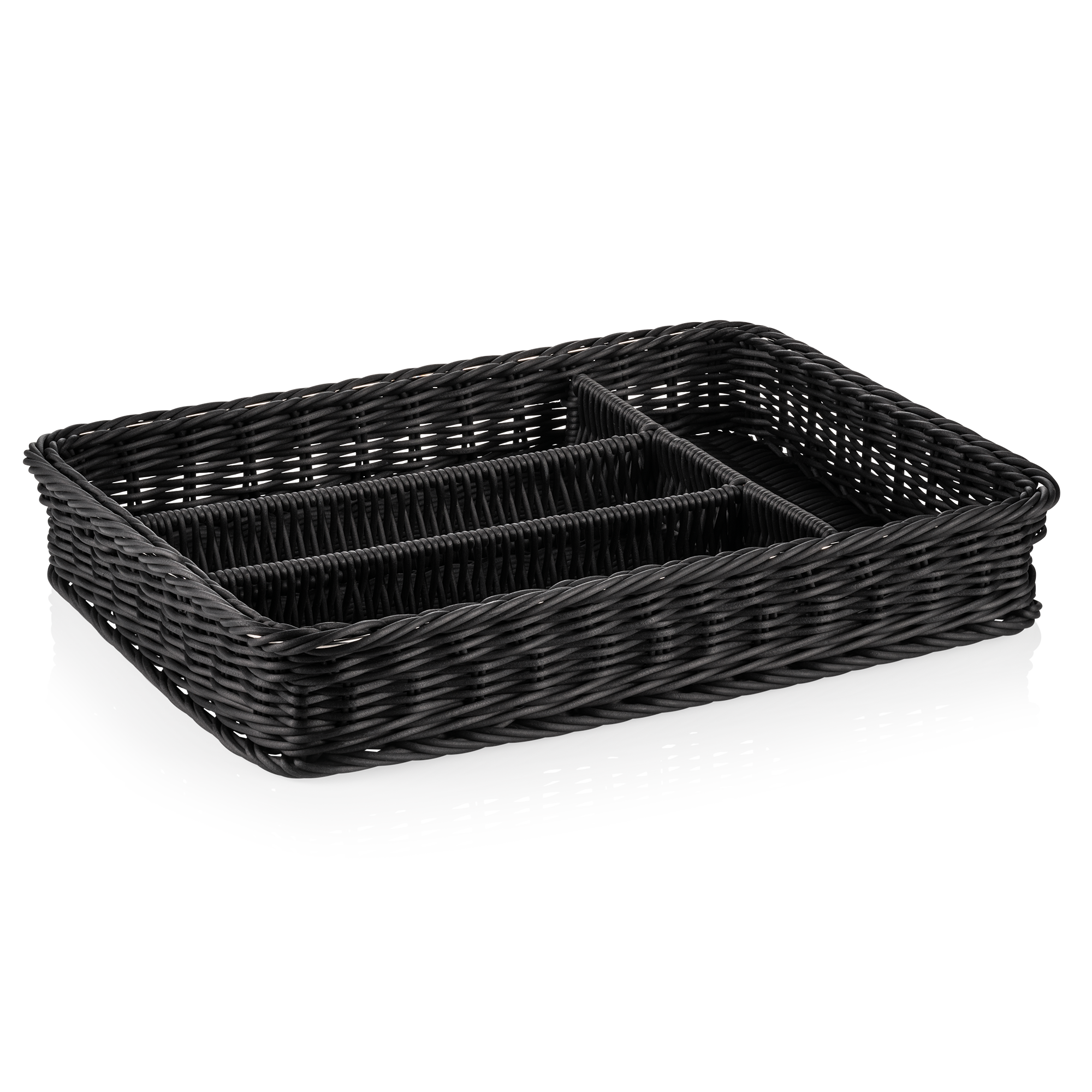 Cutlery basket, polypropylene, black - 40x30x6.5cm Cutlery basket, polypropylene, black - 40x30x6.5cm