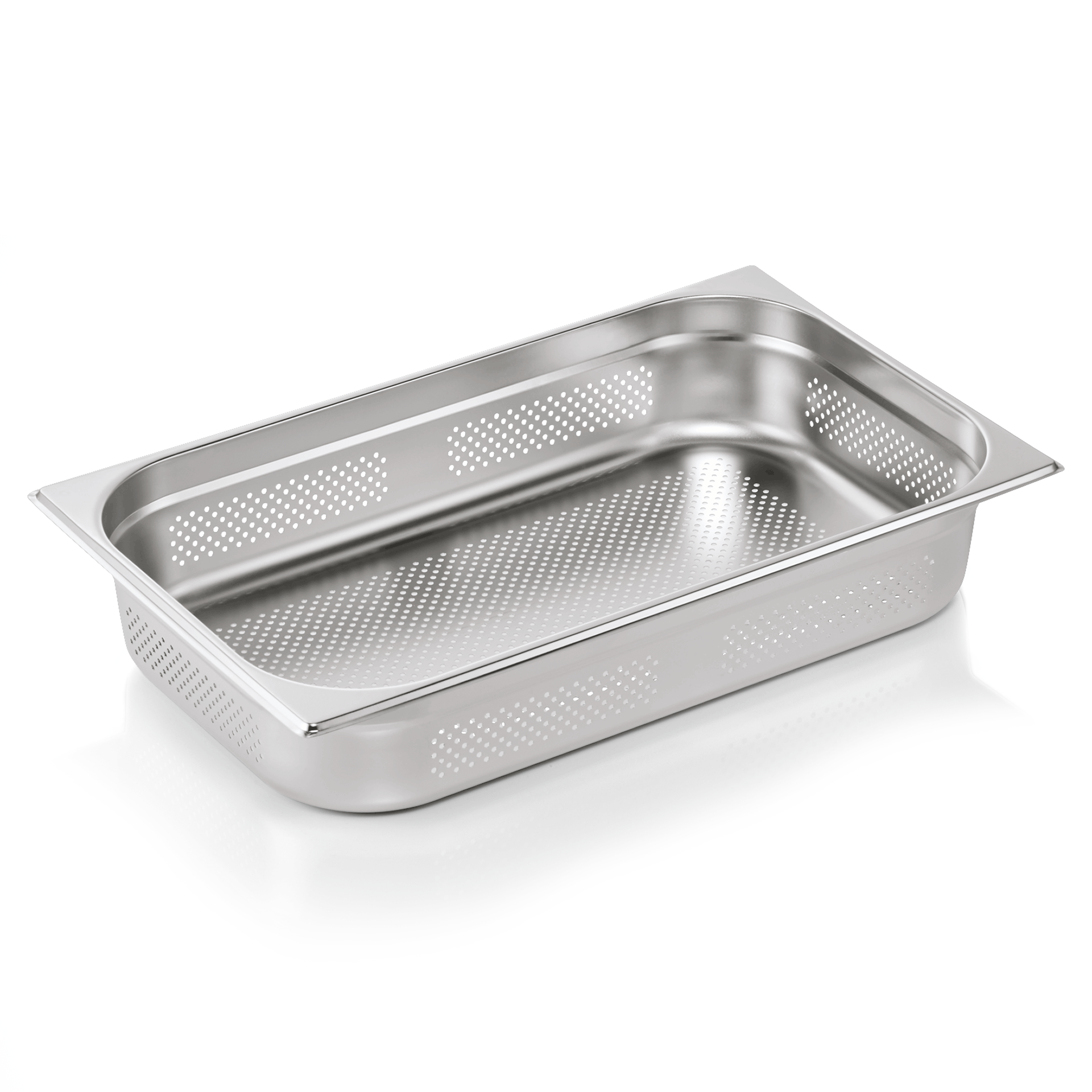 GN 1/1 container, side & bottom perforated, CNS, GN ESSENTIALS - 10cm (6 pcs.)