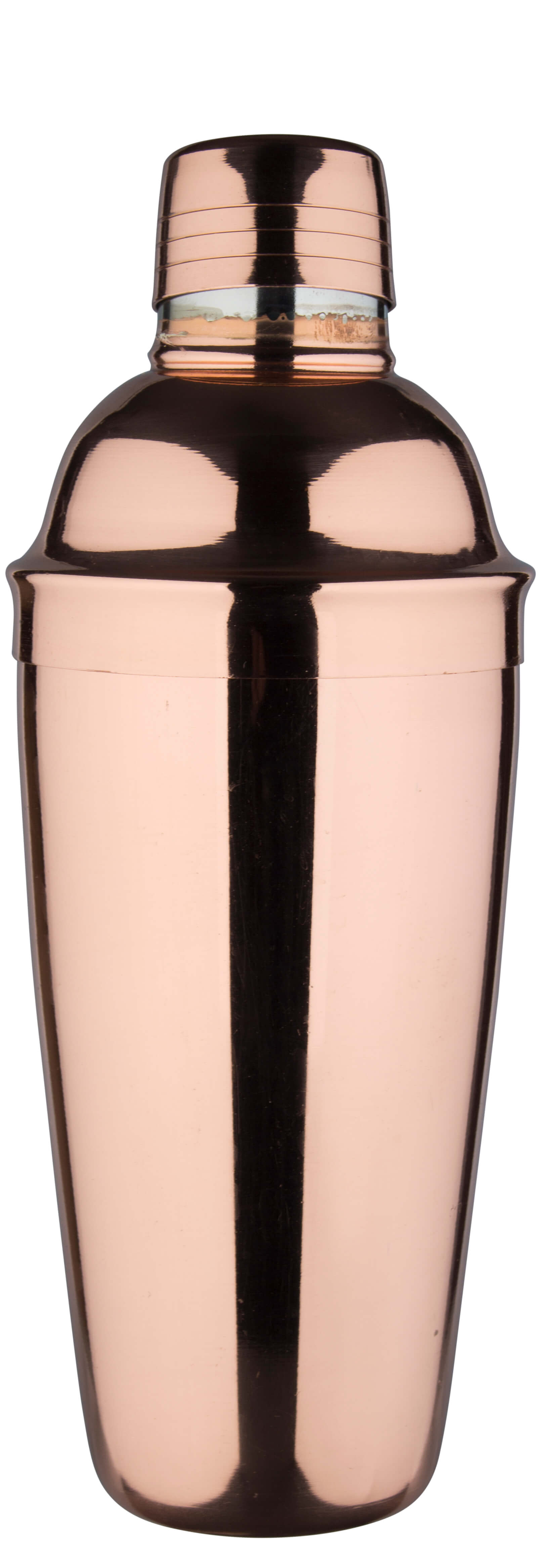 Cocktail shaker, stainless steel copper-colored, tripartite, 700ml - irregular