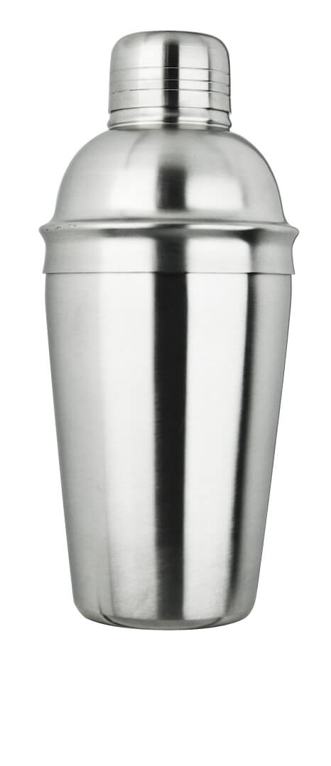 Cocktail shaker, stainless steel, tripartite, brushed - 500ml