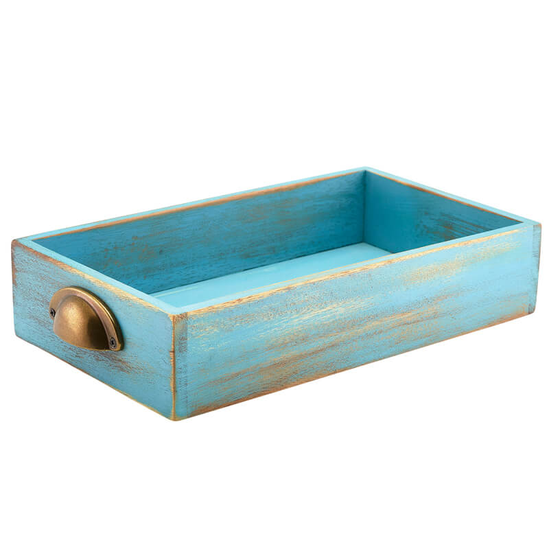 Display drawer, acacia wood, 32,5x18,7x7 cm (GN 1/3) - blue Display drawer, acacia wood, 32,5x18,7x7 cm (GN 1/3) - blue