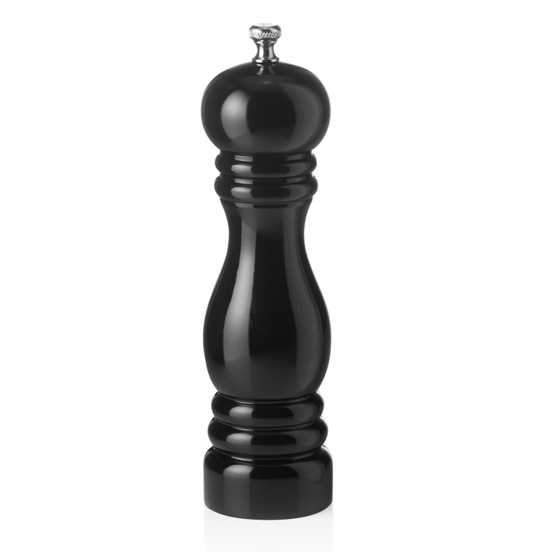 Pepper mill, rubber tree wood black - various sizes