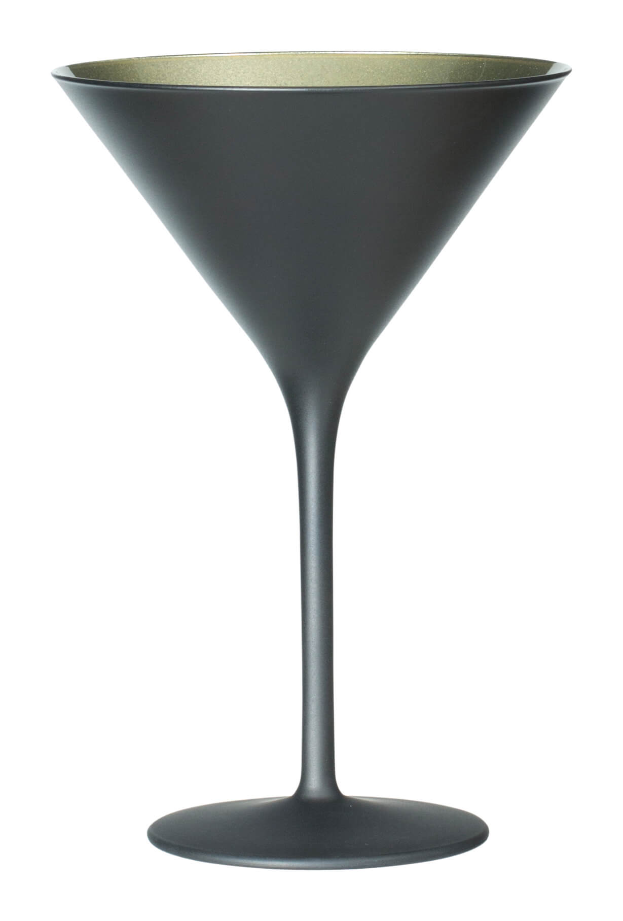 Martini glass, matt black/gold, Elements Stölzle - 240ml