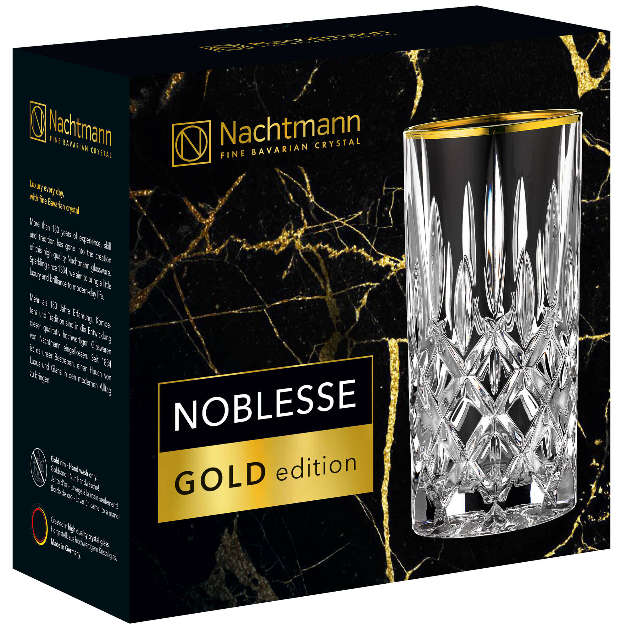 Longdrink glass Noblesse Gold, Nachtmann - 375ml (2 pcs.)