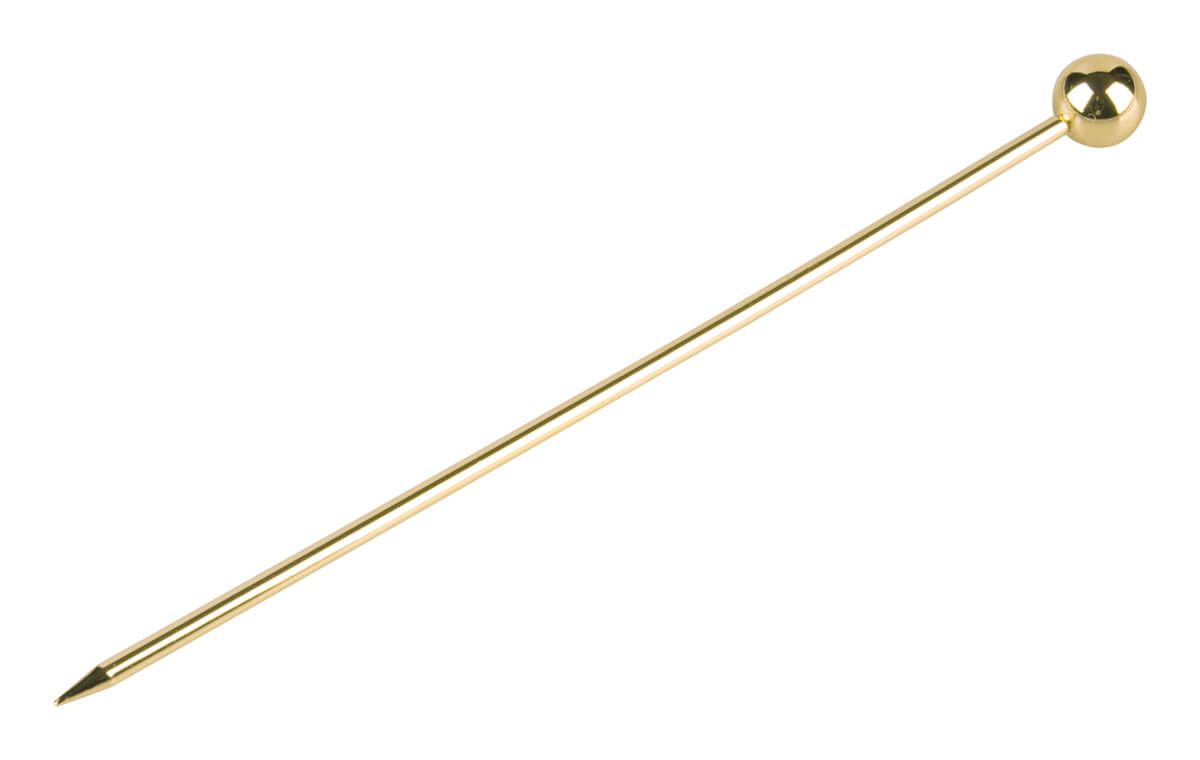 Cocktail skewer, metal, gold-colored - ball (10 pcs.)