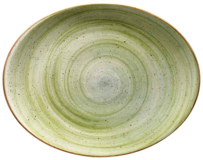 Bonna Aura Therapy Moove Oval plate 31x24cm green - 6 pcs. Bonna Aura Therapy Moove Oval plate 31x24cm green - 6 pcs.