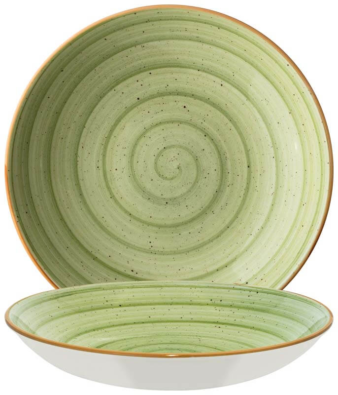 Bonna Aura Therapy Bloom Deep plate 28cm green - 6 pcs. Bonna Aura Therapy Bloom Deep plate 28cm green - 6 pcs.