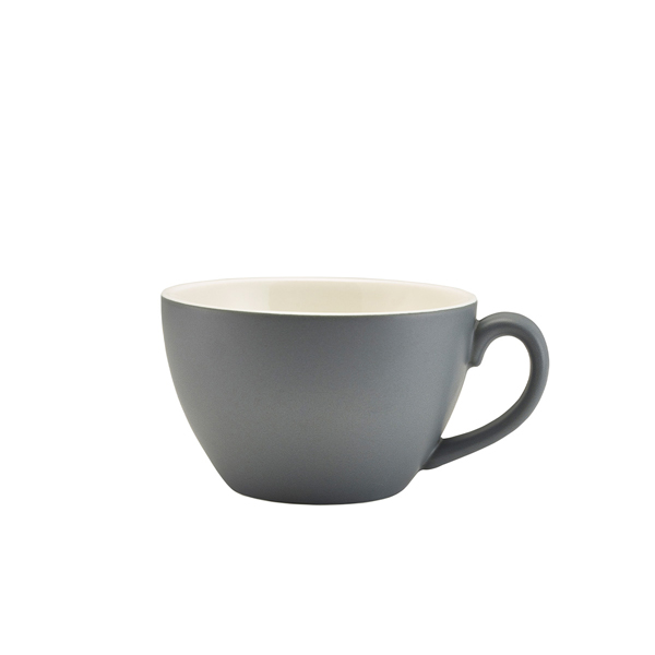 Milk coffee cup porcelain matte gray – 340 ml (6 pcs.)