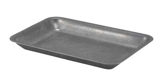 Tray, stainless steel, vintage - 20x14cm