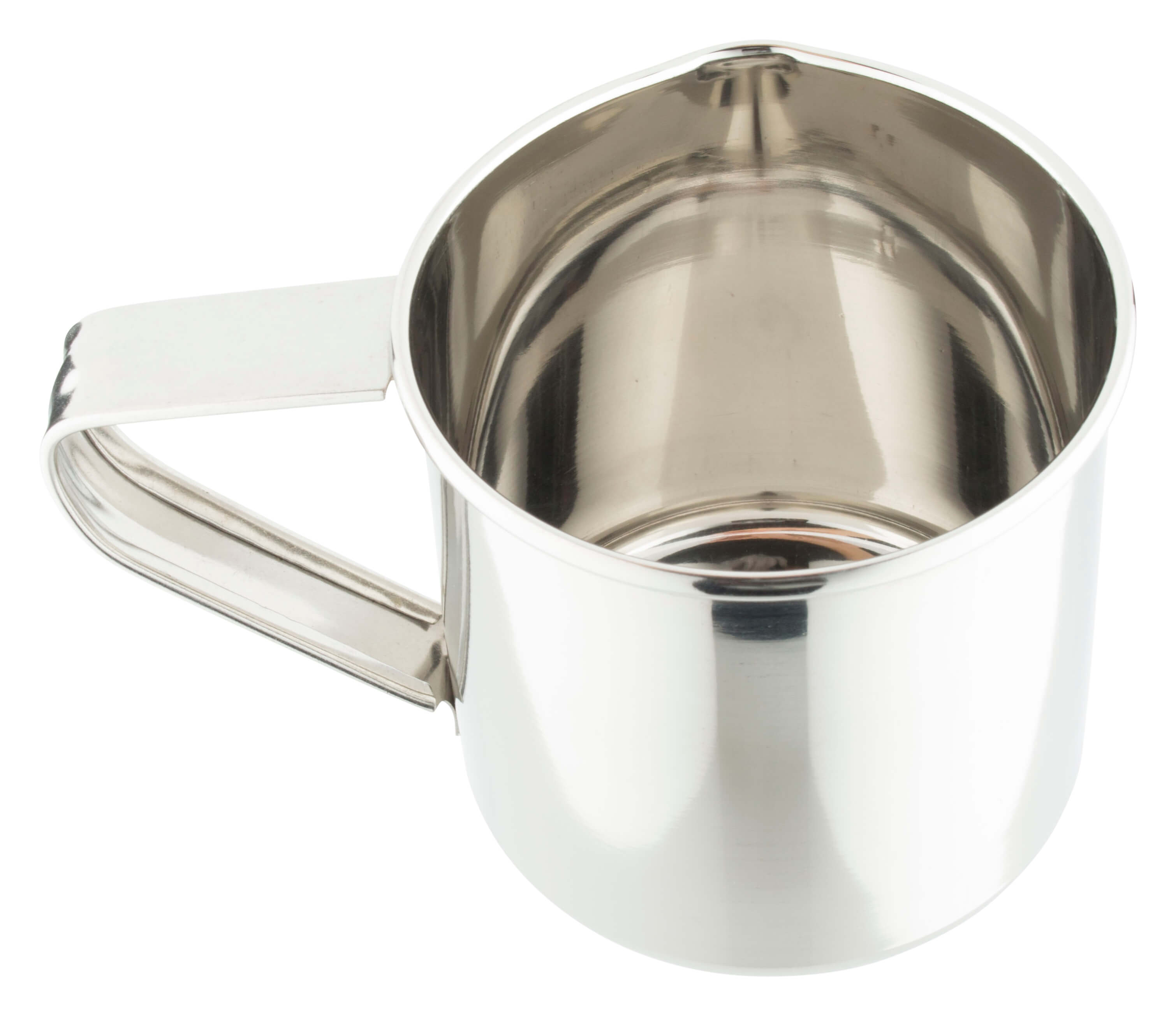 Mug with handle, stainless steel polished,silver coloured -390ml