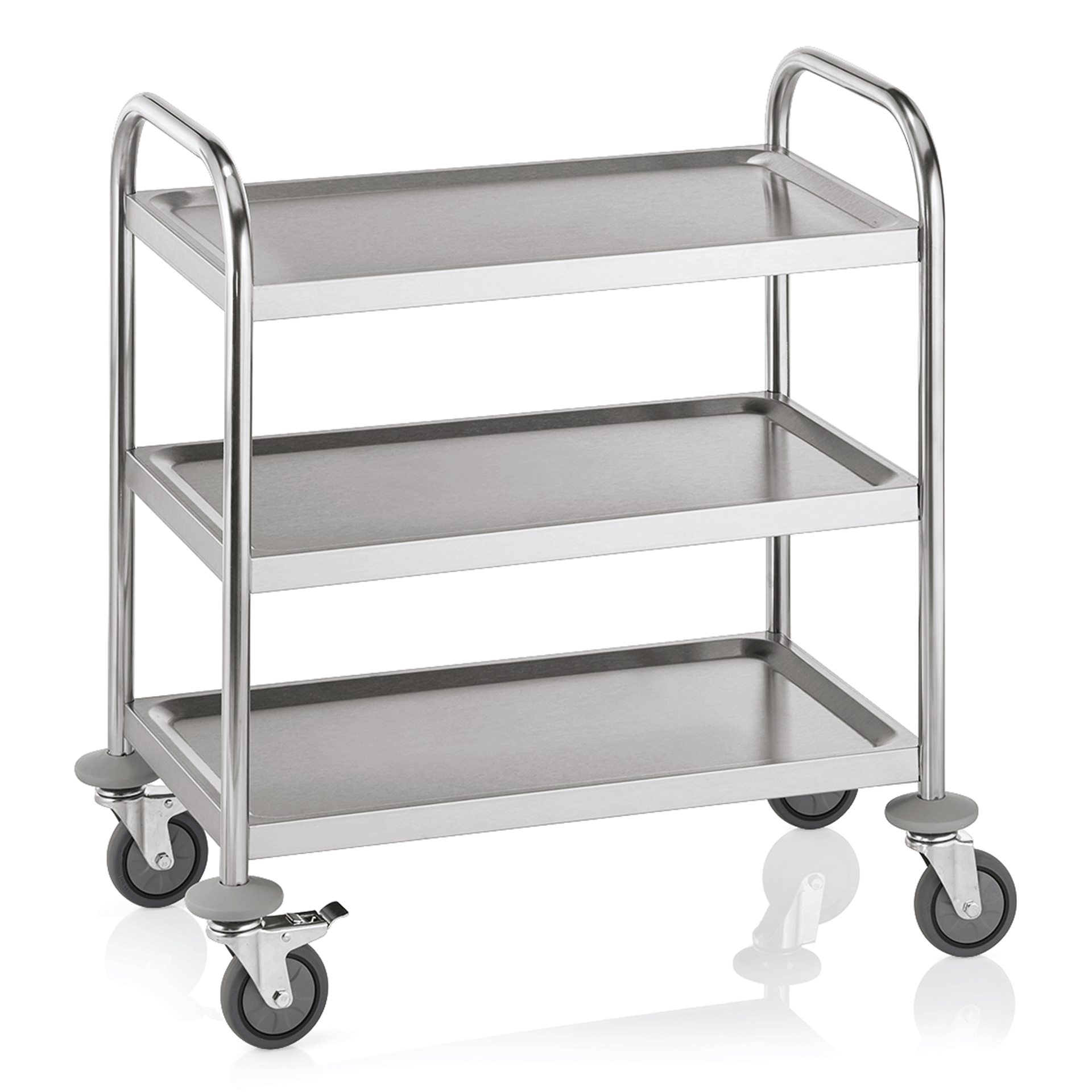 Serving trolley with 3 shelves - stainless steel (70,5x41x84cm) Serving trolley with 3 shelves - stainless steel (70,5x41x84cm)