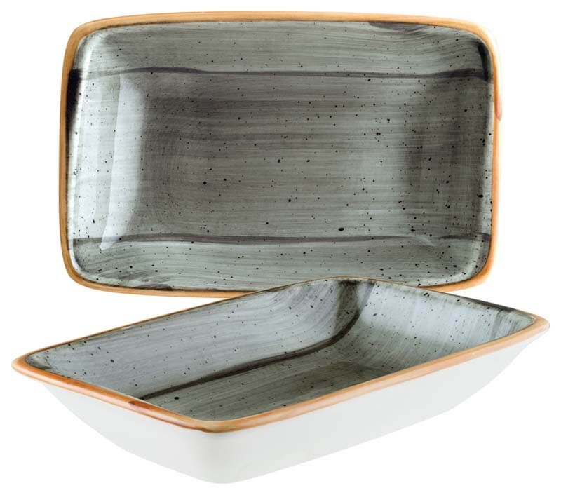 Bonna Aura Space Moove Rectangular dish 16x9cm grey - 12 pcs.