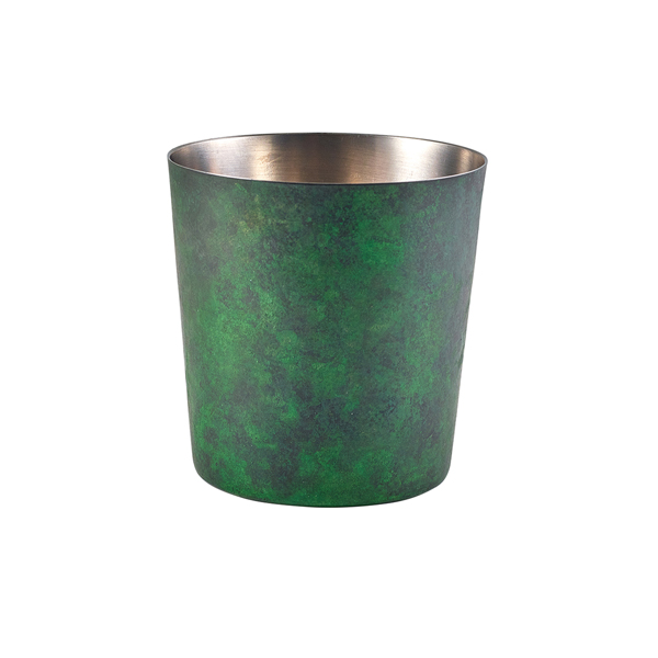 Serving Cup stainless steel green patina - 8,5x8,5cm/420ml (12 pcs.)