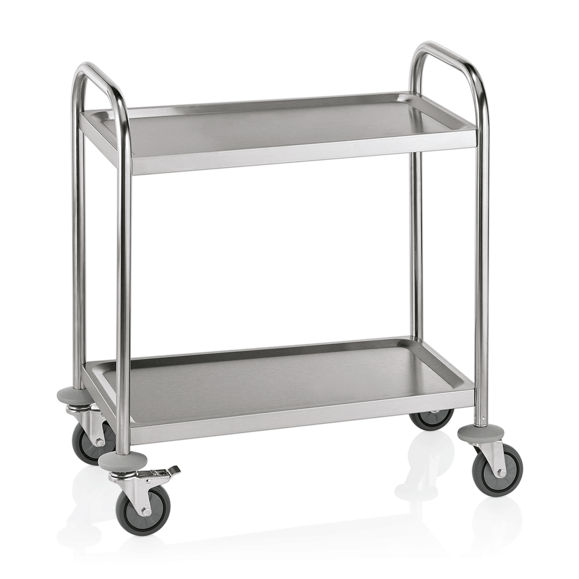 Serving trolley with 2 shelves - stainless steel (70,5x41x84cm) Serving trolley with 2 shelves - stainless steel (70,5x41x84cm)