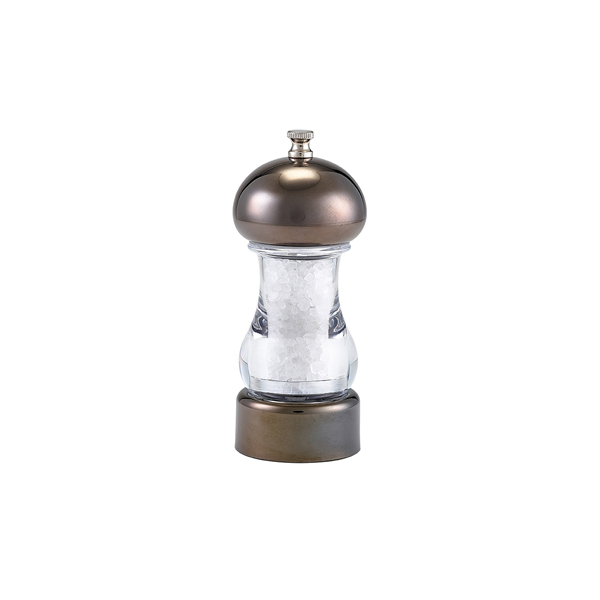 Salt/pepper mill, transparent, gunmetal black - 14cm Salt/pepper mill, transparent, gunmetal black - 14cm