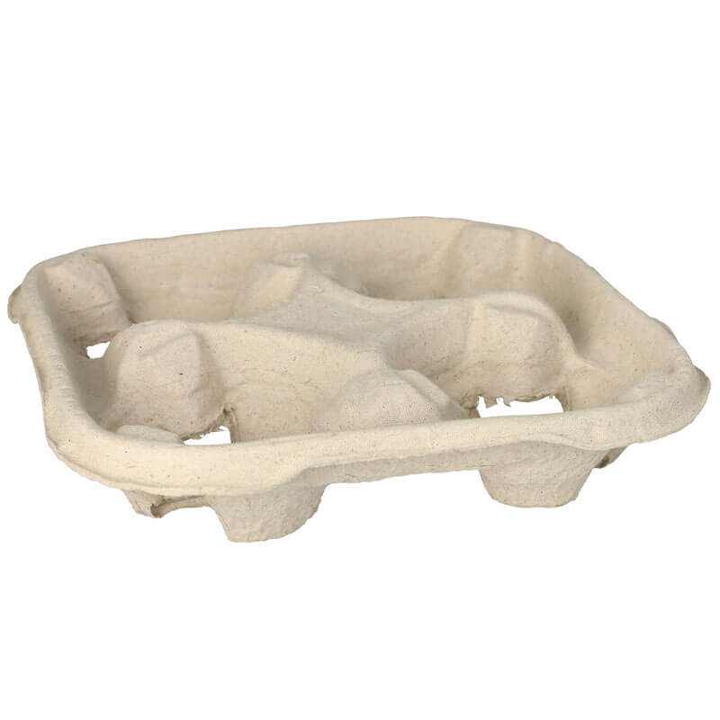Cup carrier tray, cardboard, 4,7x22,4x22,4cm - for 4 cups (110 pcs.) Cup carrier tray, cardboard, 4,7x22,4x22,4cm - for 4 cups (110 pcs.)