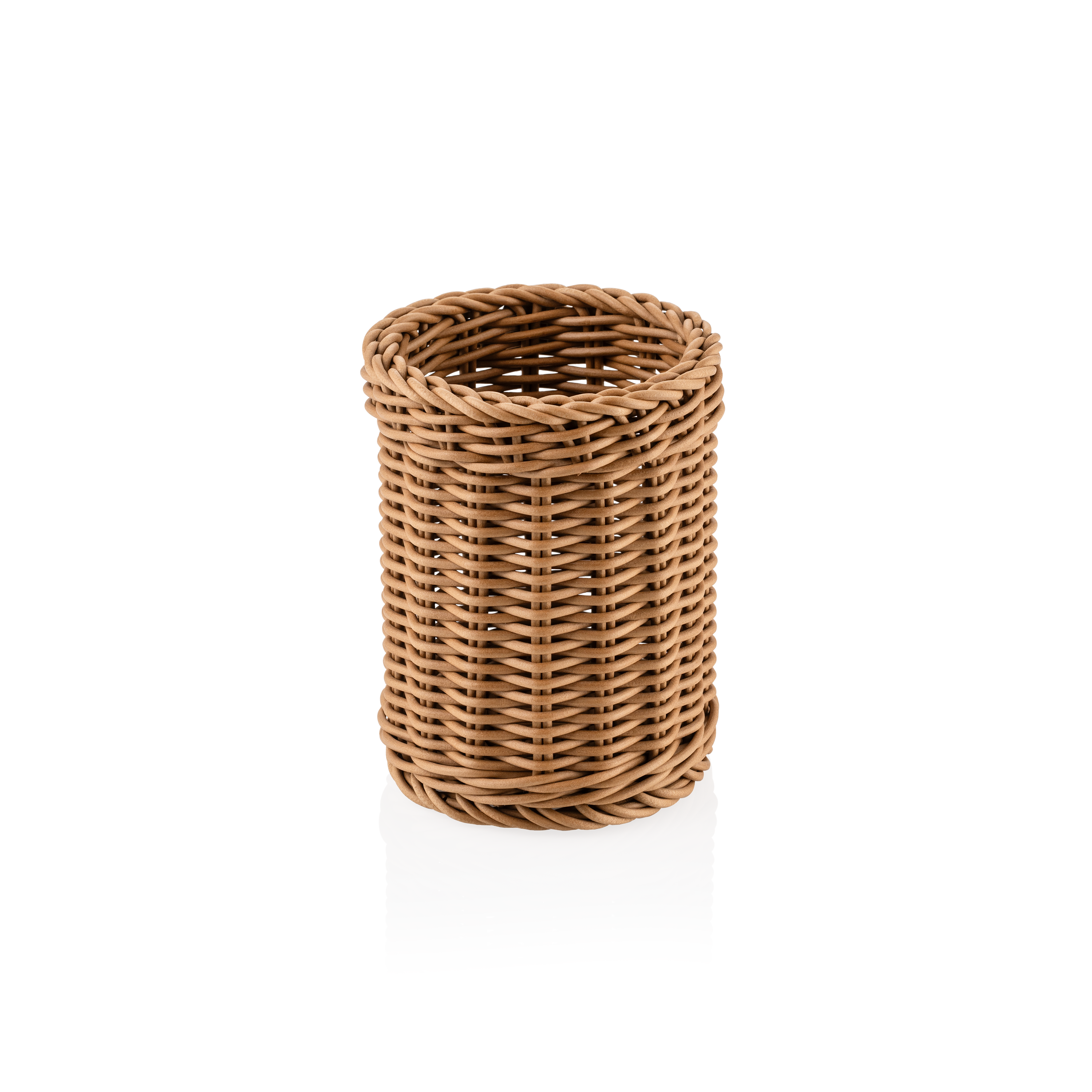 Cutlery basket cylinder, polypropylene brown - 12x15cm