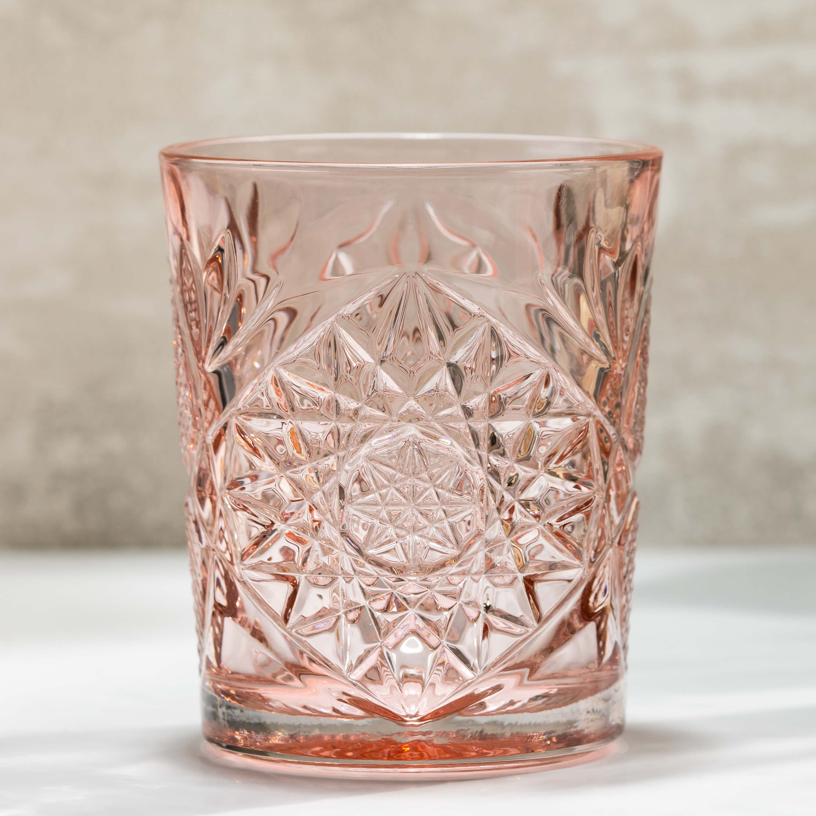 D.O.F. Tumbler Hobstar coral, Libbey - 355ml (1 pc.)