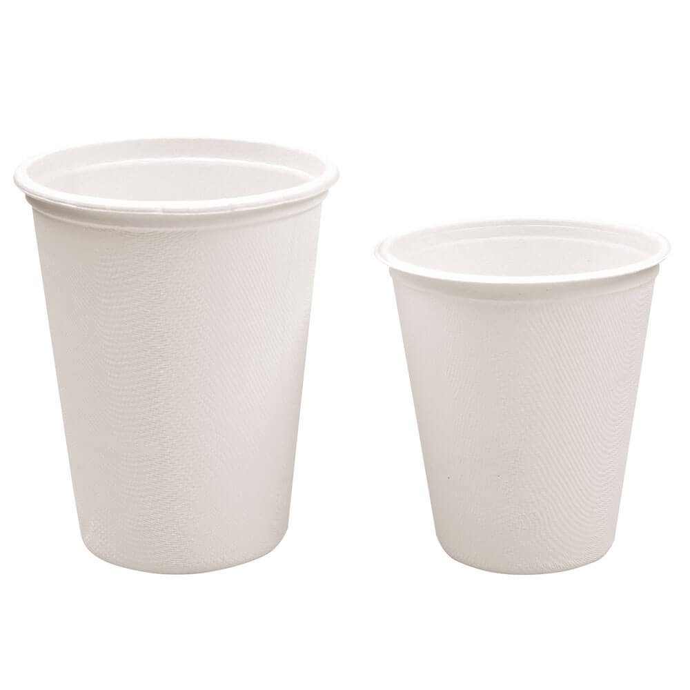 Drinking cup lid sugar cane, white - 8cm (50 pcs.)