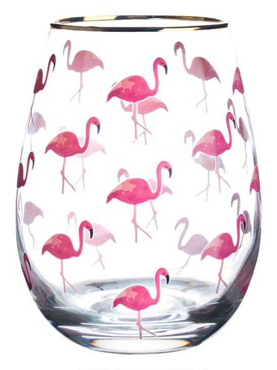 Wine glass stemless, flamingo - 590ml (1 pc.)