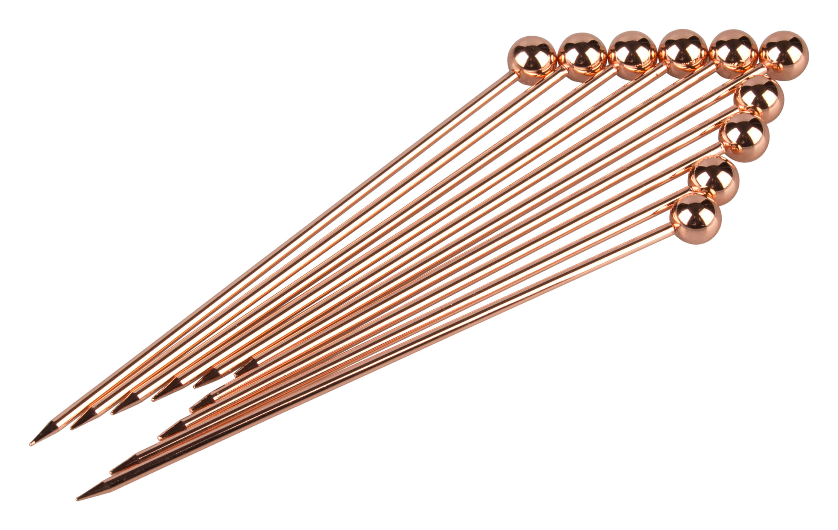 Cocktail skewer, metal, copper-colored - ball (10 pcs.)
