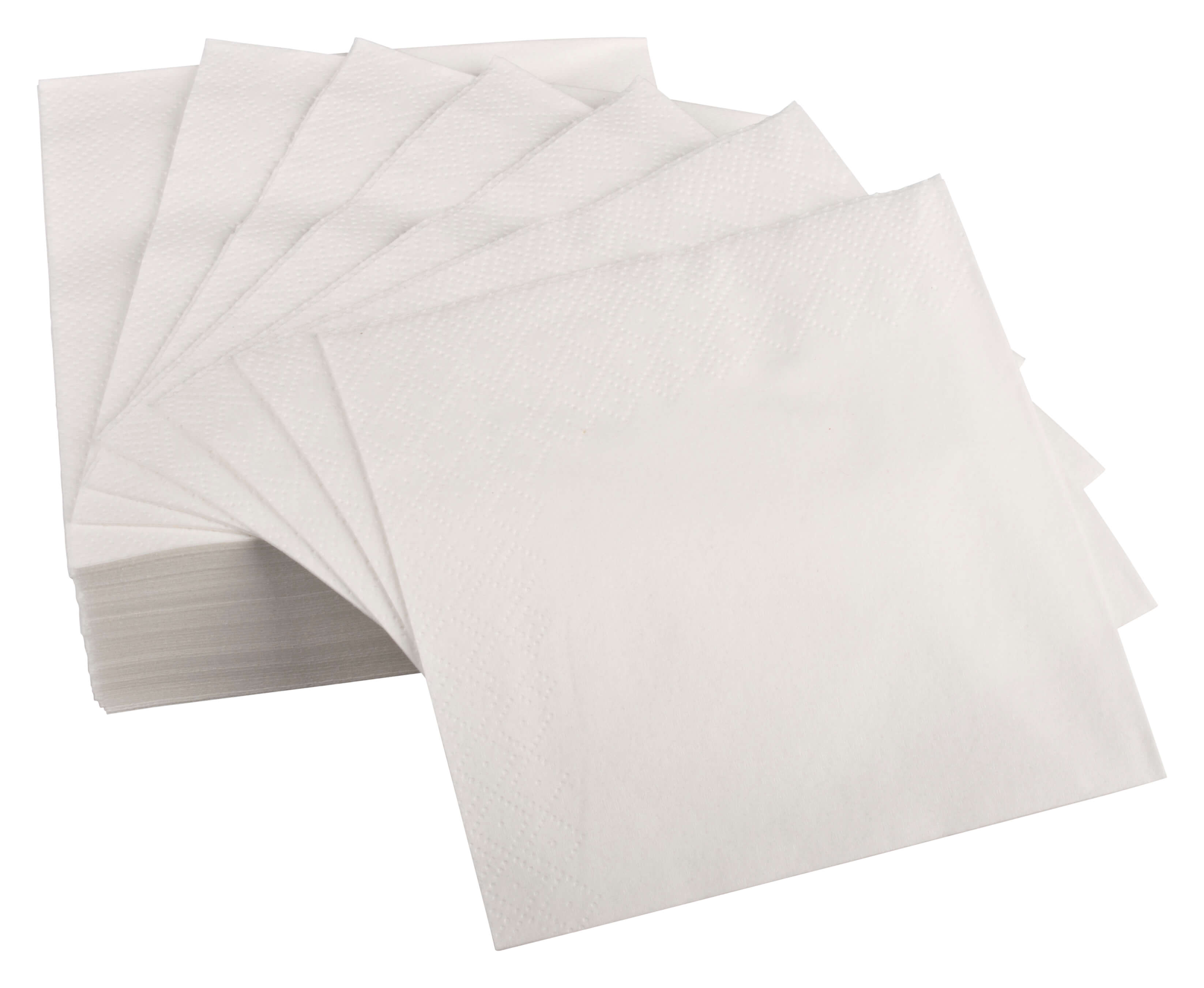 Cocktail napkins, 24x24cm, 1/4 fold, 2-layers - white (300 pcs.)