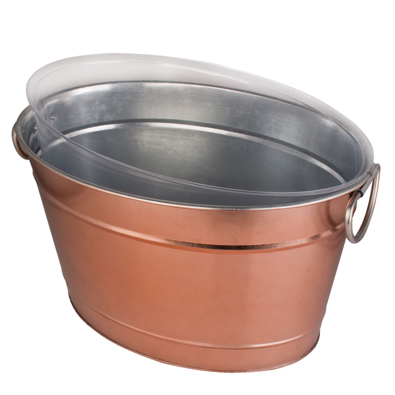 Drinks tub metal copper-colored, with insert - 40x28x22cm