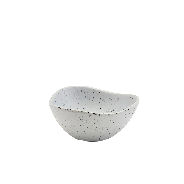 Triangular melamine bowl, white granite look - 70ml / 7,5cm (24 pcs.)