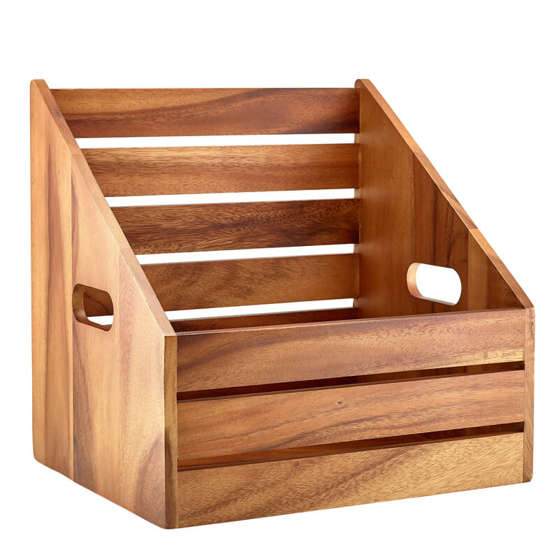 Angled crate, acacia wood - 32,5x26,5x32cm (GN 1/2) Angled crate, acacia wood - 32,5x26,5x32cm (GN 1/2)