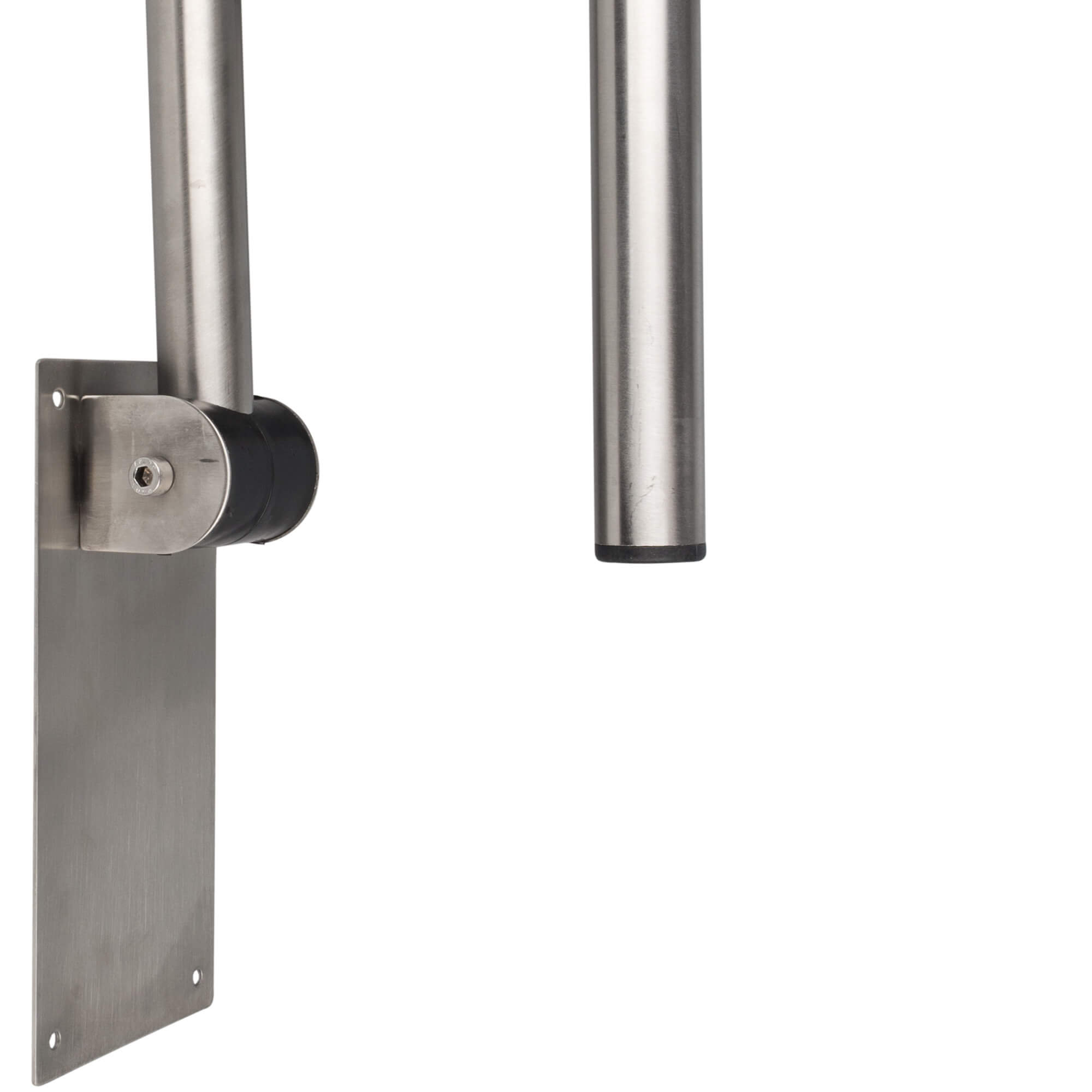 Handrail foldable with toilet paper holder, stainless steel, arcuate - 73cm