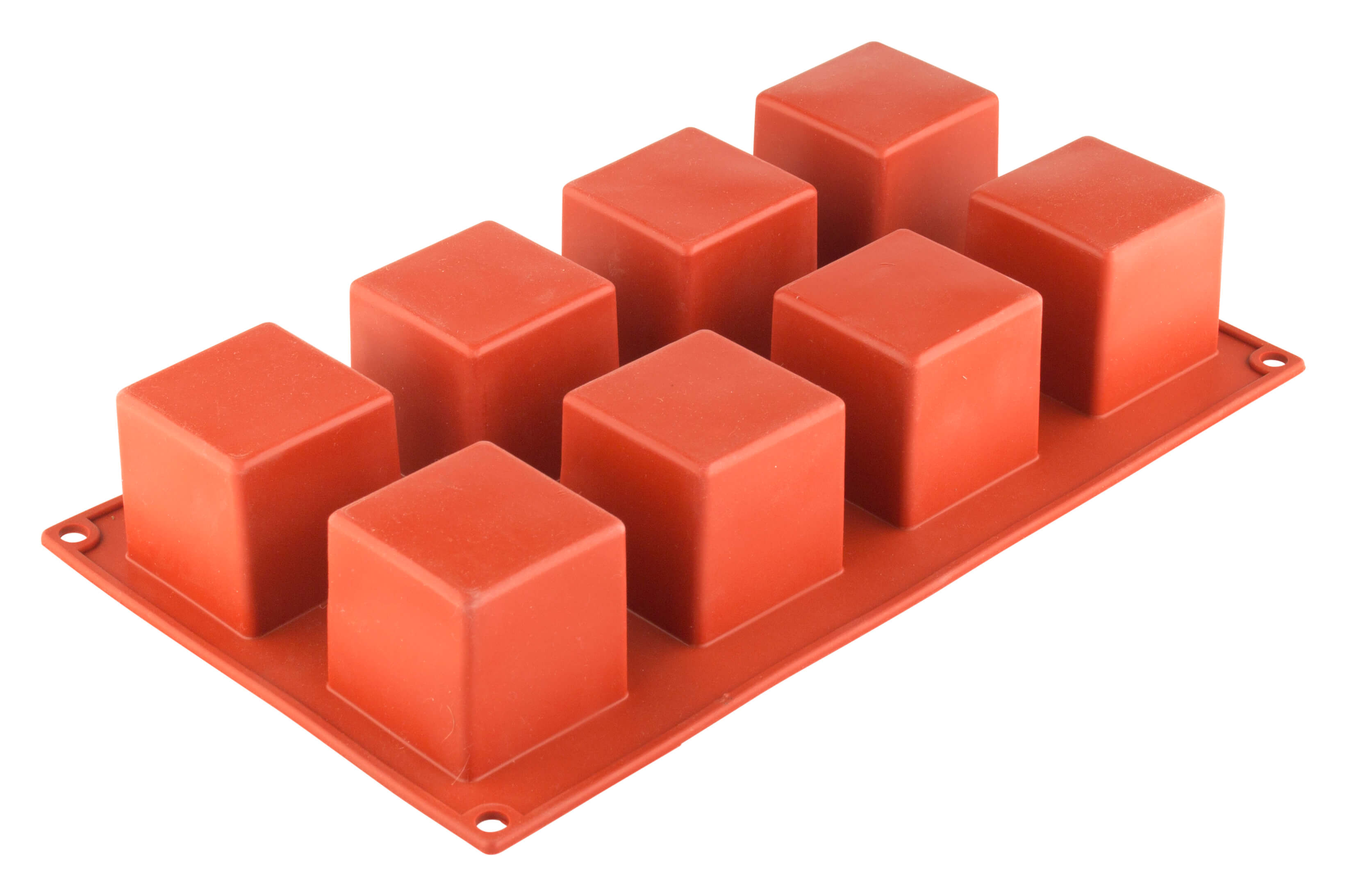 Ice tray, silicone, 8 cubes (5cm) - red