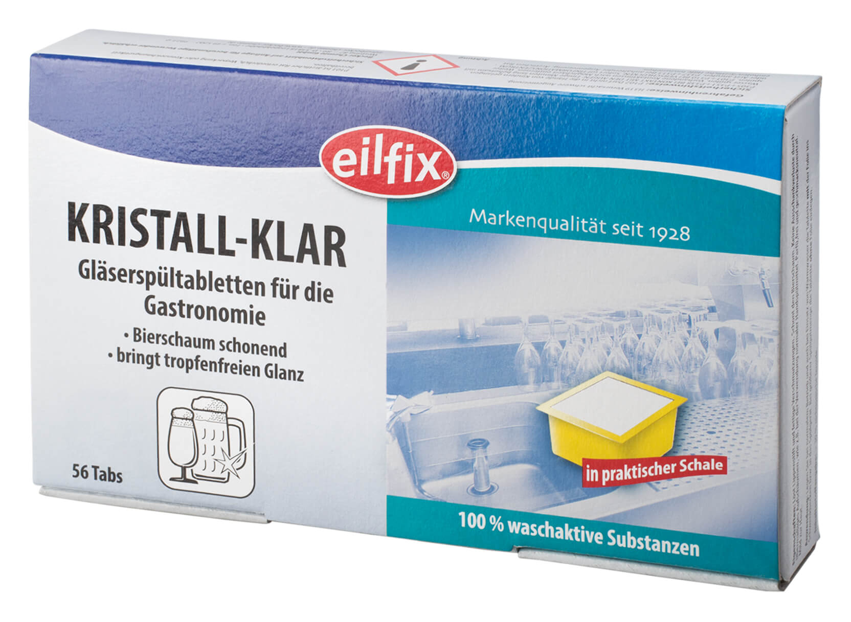 Eilfix Glass cleaning tabs, crystal clear 56x10g