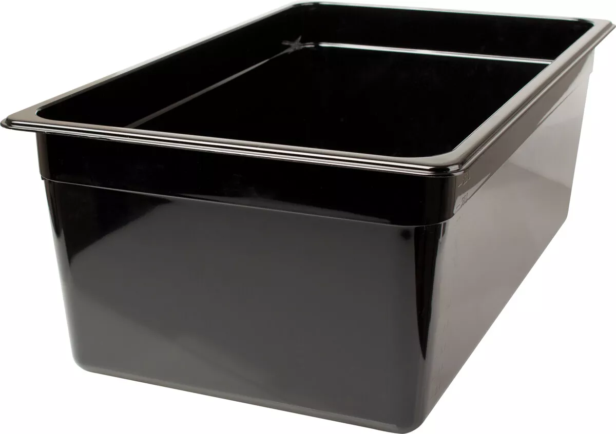Gastronomy-standard container 200mm depth - plastic black (GN 1/1) Gastronomy-standard container 200mm depth - plastic black (GN 1/1)