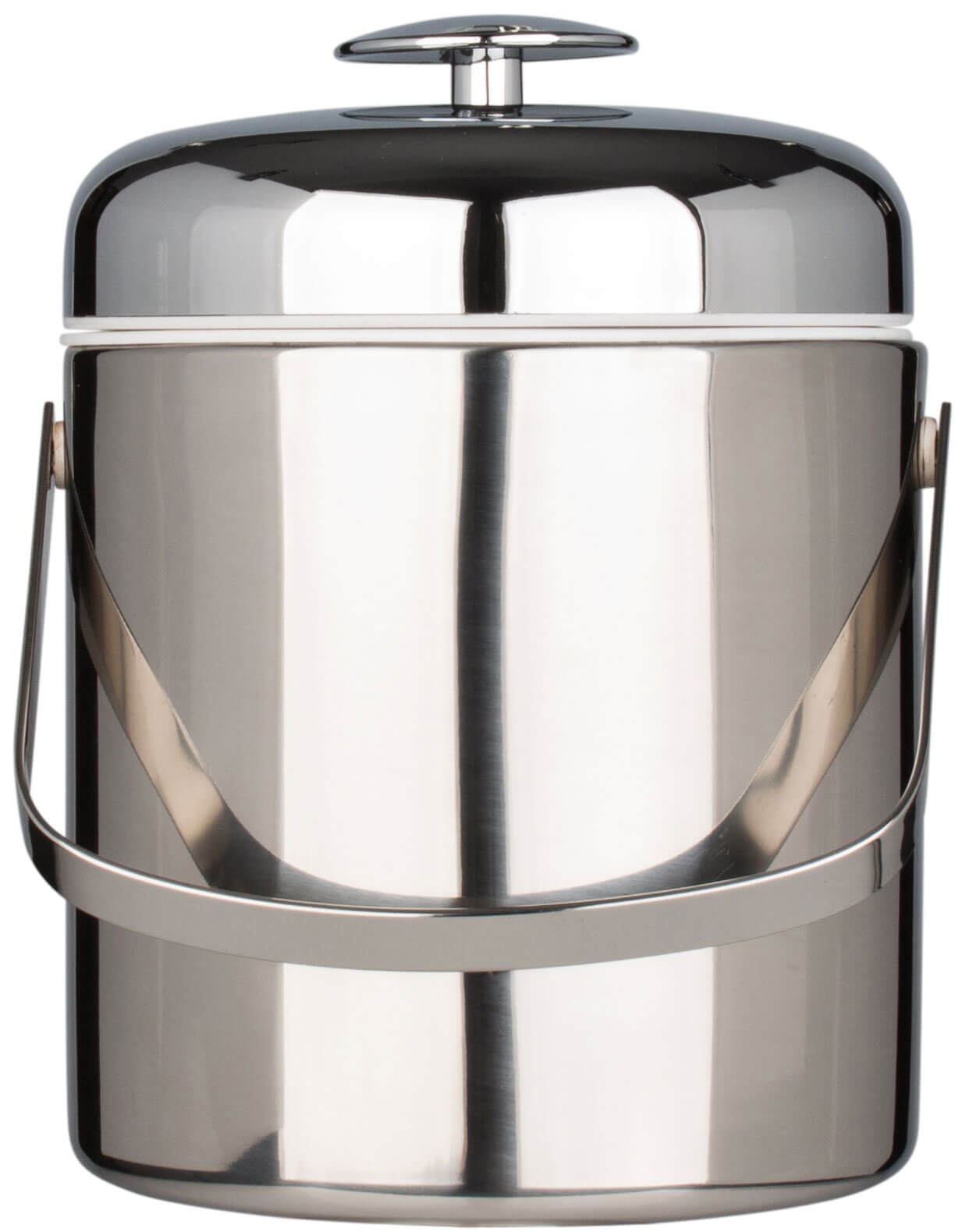 Ice bucket platic PP, silver-colored with tongs - 1,3l