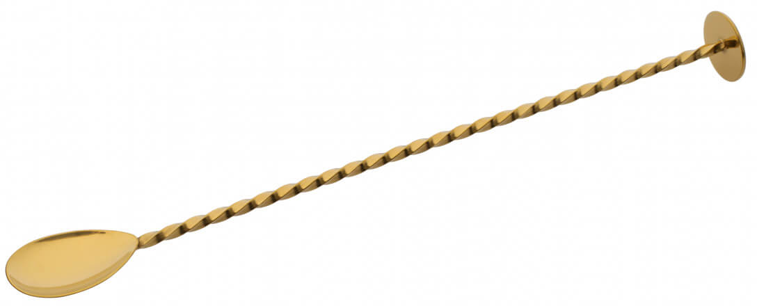 Barspoon, flat end, golden coloured - 27cm