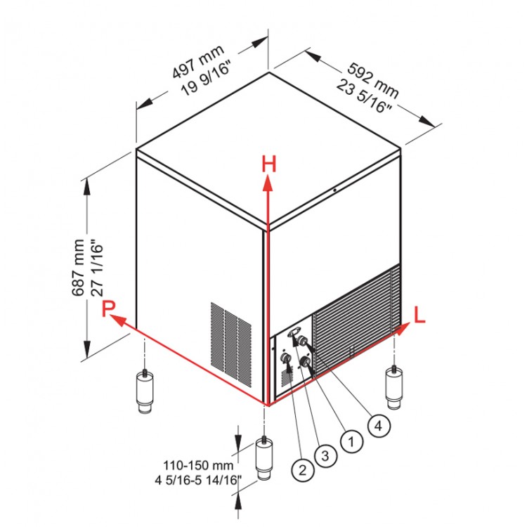 Brema Ice Cube Maker CB Series 316A HC - Ice Cone (38 kg) Brema Ice Cube Maker CB Series 316A HC - Ice Cone (38 kg)