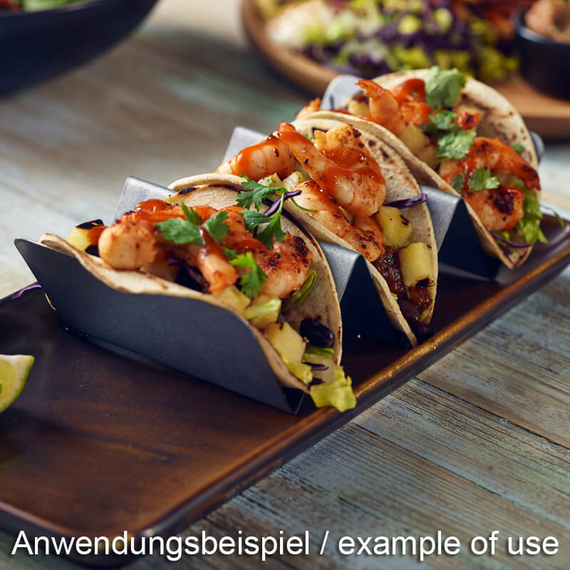 Fast food stand, stainless steel black - 2-tier (12 pcs.)