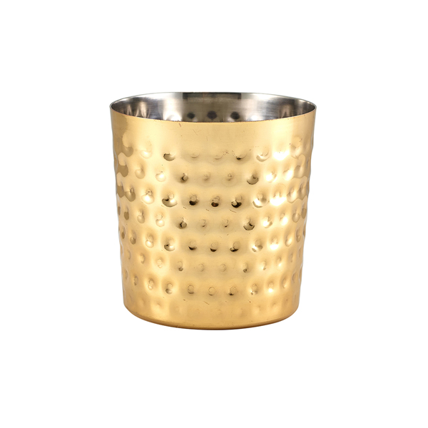 Serving Cup stainless steel hammered gold-colored - 8,5x8,5cm/400ml (12 pcs.) Serving Cup stainless steel hammered gold-colored - 8,5x8,5cm/400ml (12 pcs.)