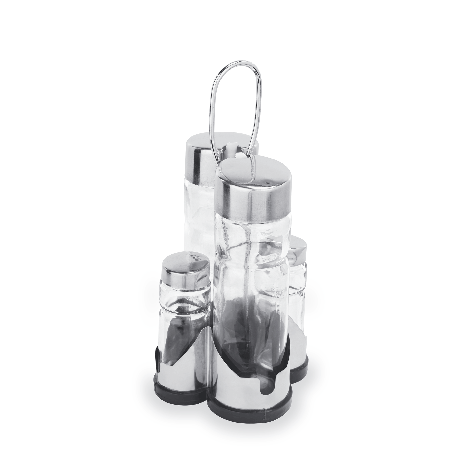 Cruet with salt and pepper shakers, vinegar and oil bottles Cruet with salt and pepper shakers, vinegar and oil bottles