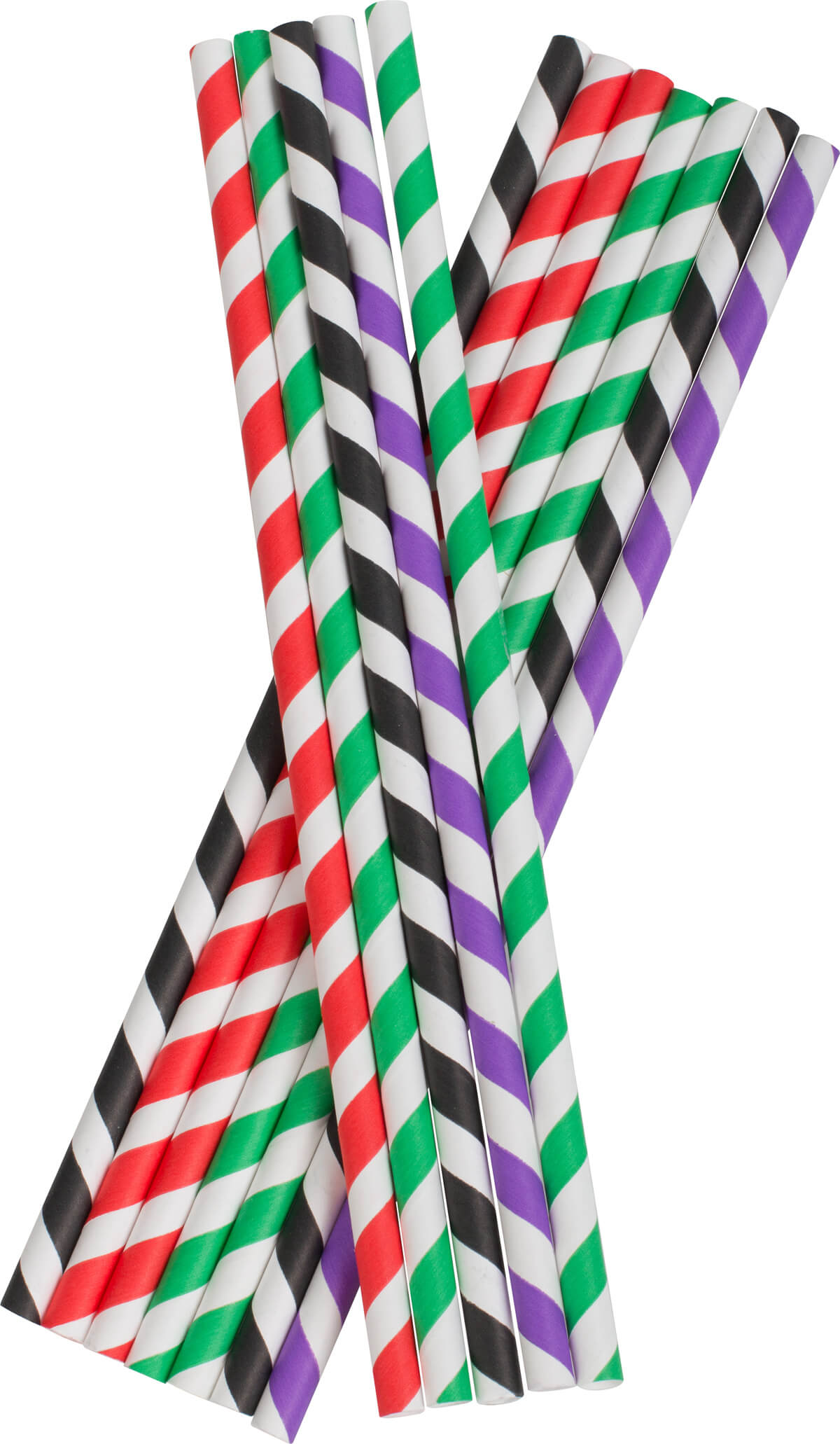 Drinking Straws, Paper (8x255mm) - various colors striped