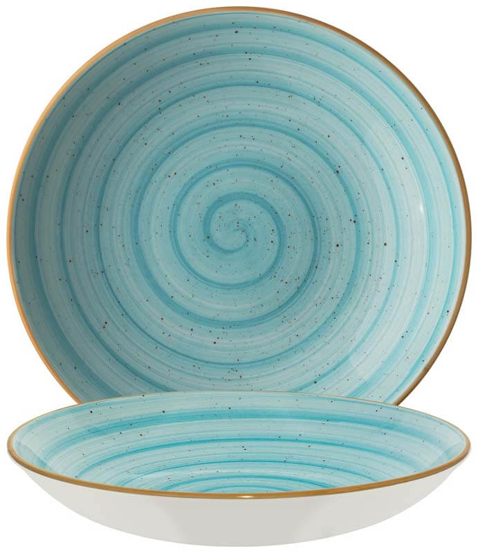 Bonna Aura Aqua Bloom deep plate 28cm turquoise - 6 pcs. Bonna Aura Aqua Bloom deep plate 28cm turquoise - 6 pcs.
