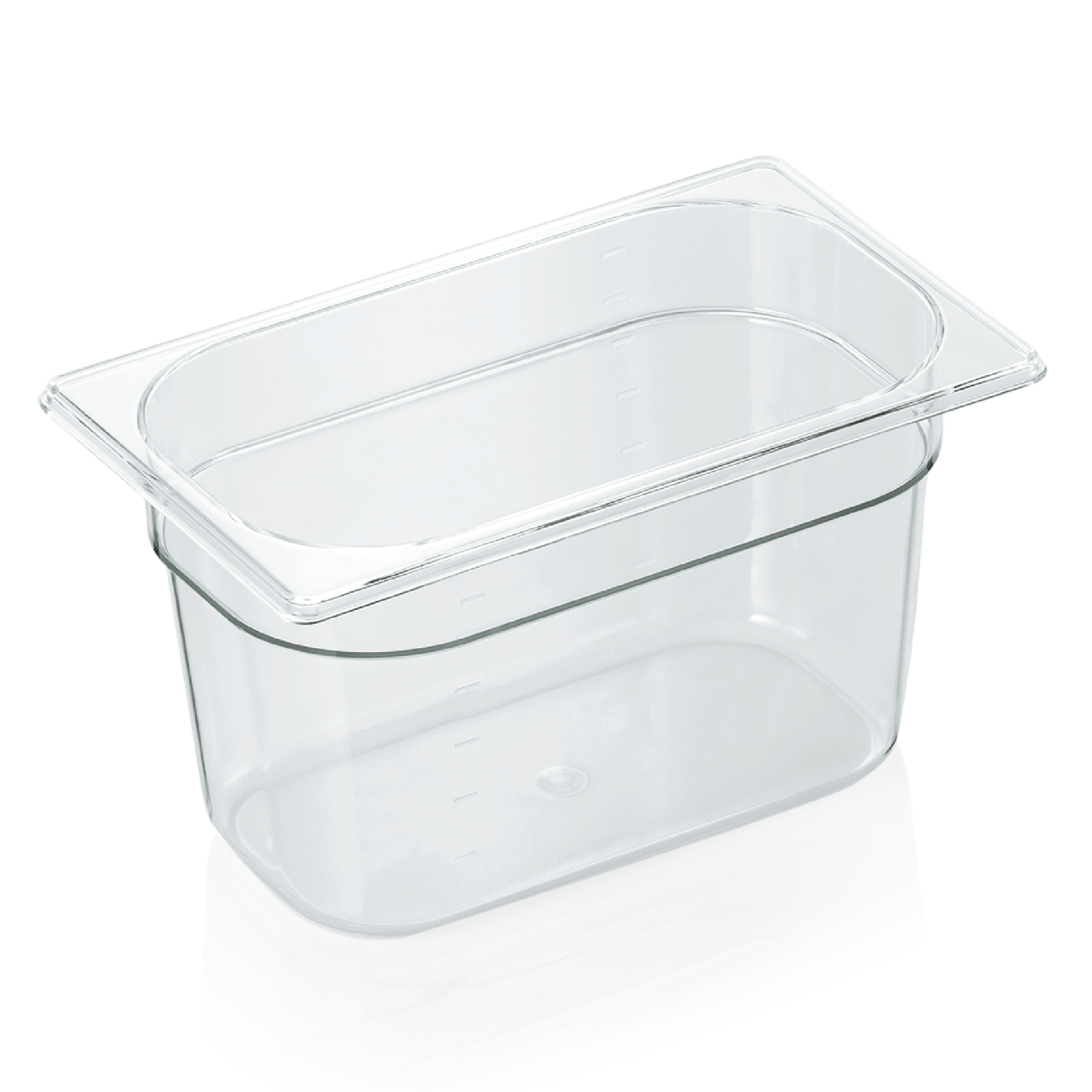 GN 1/4 container with scale, polycarbonate transparent - H 15cm (GN 94 series)