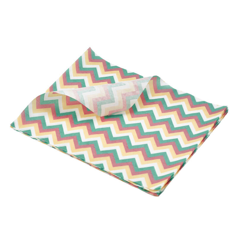 Greaseproof Paper, Multicolored Chevron Print - 25x20cm (1000 pcs.) Greaseproof Paper, Multicolored Chevron Print - 25x20cm (1000 pcs.)