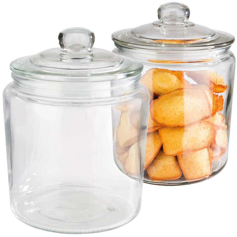 Classic storage jar with glass lid and seal - various sizes