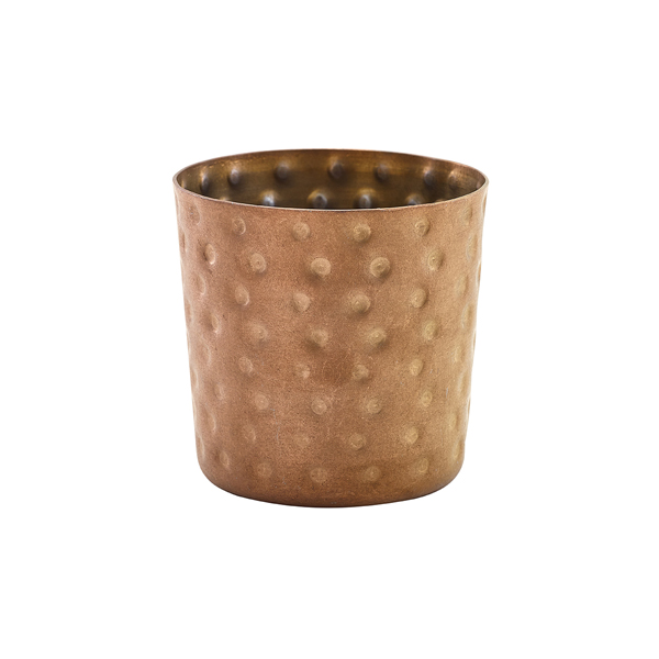 Serving Cup stainless steel hammered vintage copper-colored - 8,5x8,5cm/400ml (12 pcs.) Serving Cup stainless steel hammered vintage copper-colored - 8,5x8,5cm/400ml (12 pcs.)