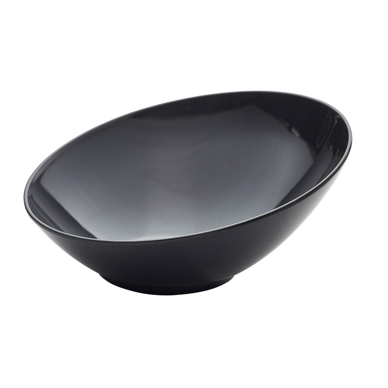 Slanted Buffet Bowl, Black Melamine - 30cm